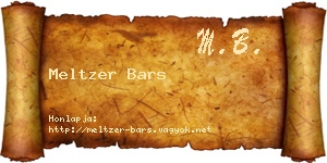 Meltzer Bars névjegykártya